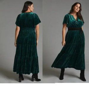 NWT Anthropologie Somerset Velvet Maxi Dress Size 1X